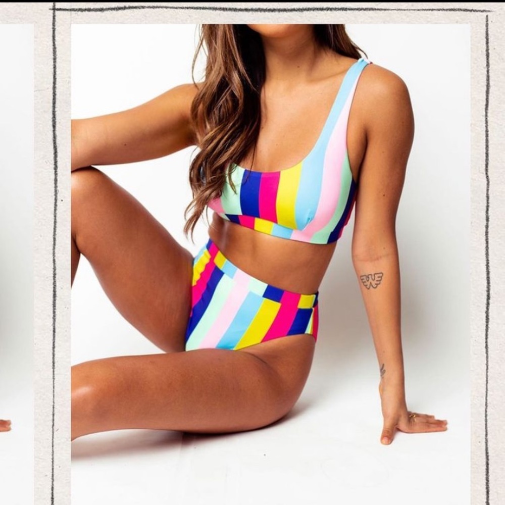 Alison James Rainbow Stripe Bikini